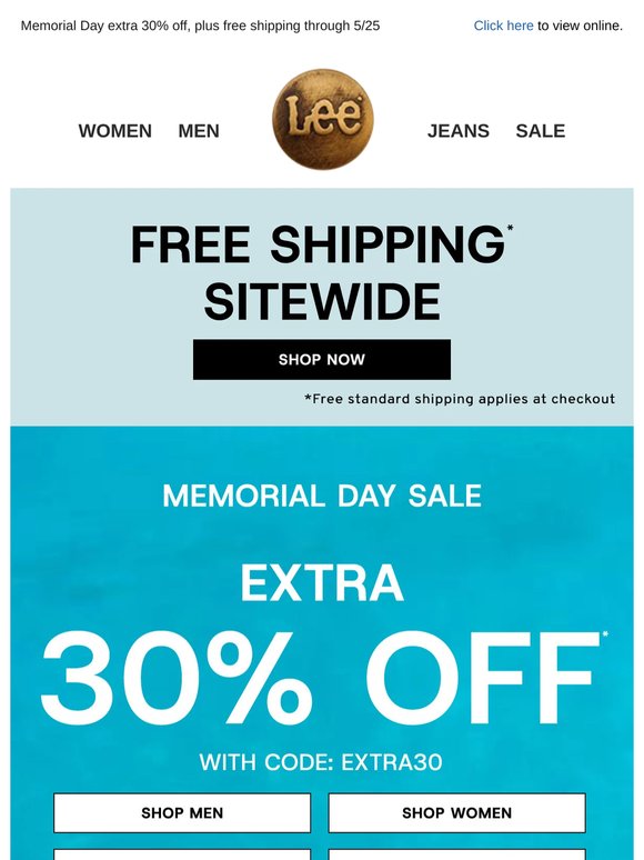 Extra 30% off + Free shipping - 2 days only
