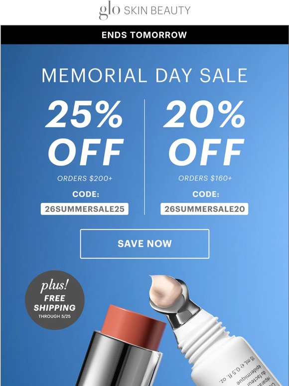 Up to 25% off ends tomorrow!