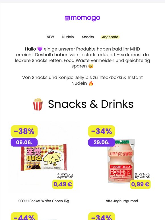 Rette diese Snacks & spare bis zu -66%