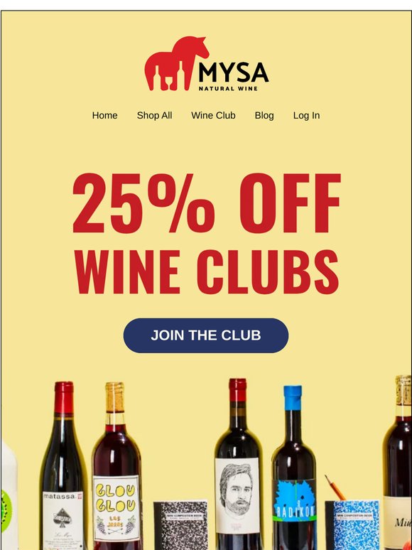 25% off our natural wine club 😱