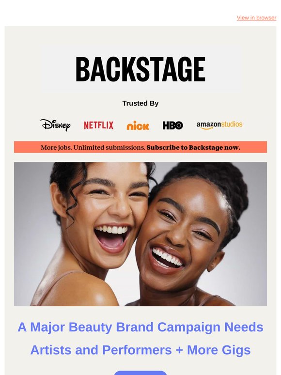A Major Beauty Brand Campaign Needs Artists and Performers