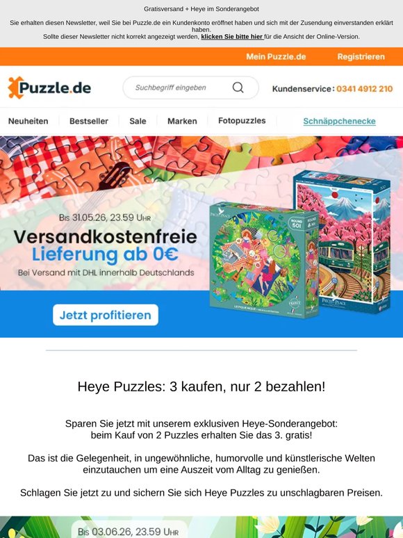 Gratisversand + Heye im Sonderangebot