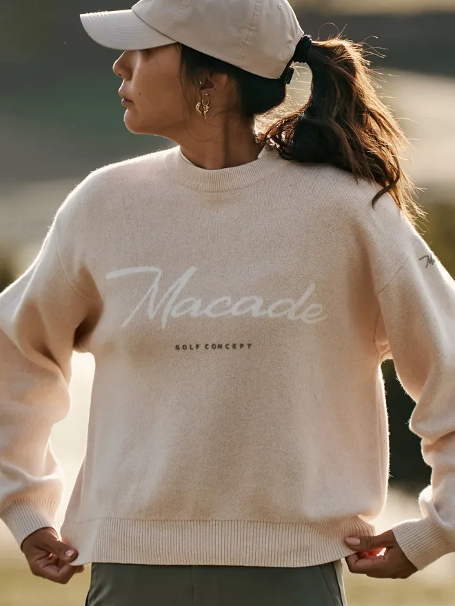 Macade Golf  Signature Knit Sweater Pullover Strick sand L