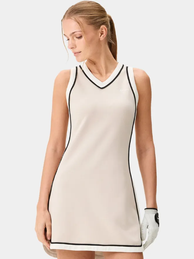 Macade Golf Ava Tan TX Flow Dress Ohne Arm Kleid beige S