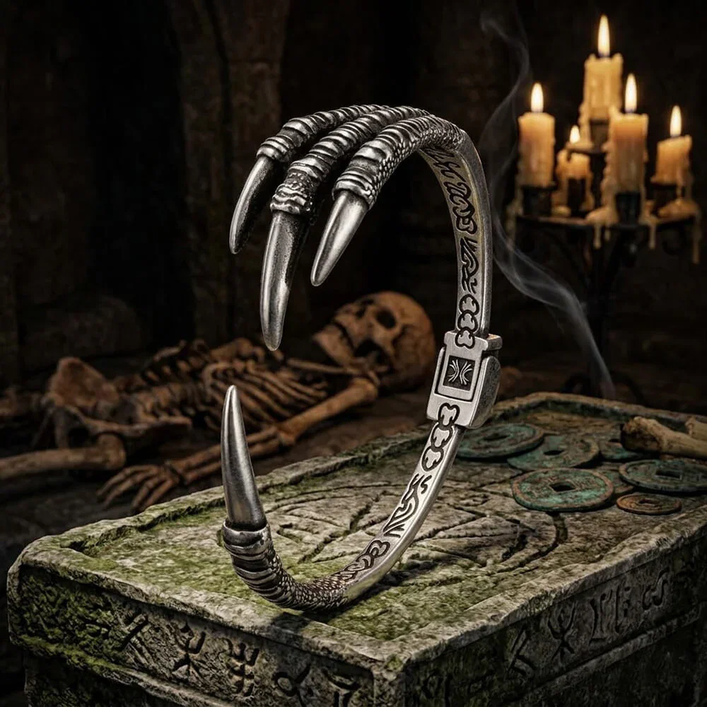 Image of Punk-Style Dragon Claw Stainless Steel Open Bracelet