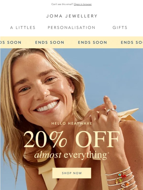 Ends Soon: 20% Off Almost Everything*