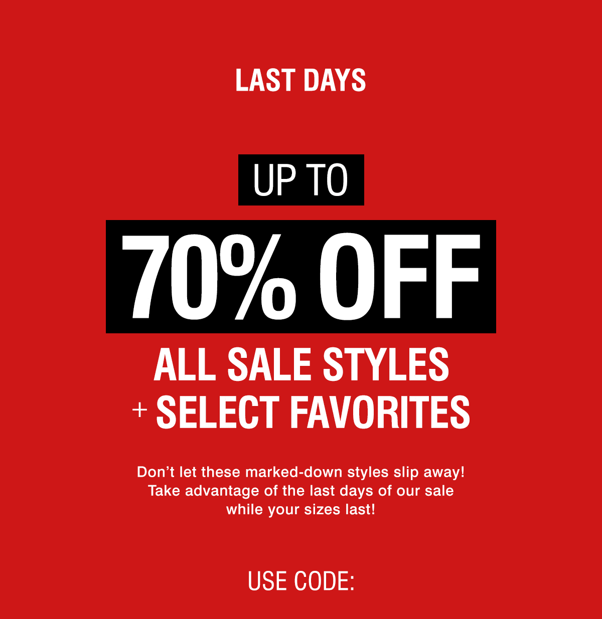MEMORIAL DAY | LAST DAYS | SHOP NOW 