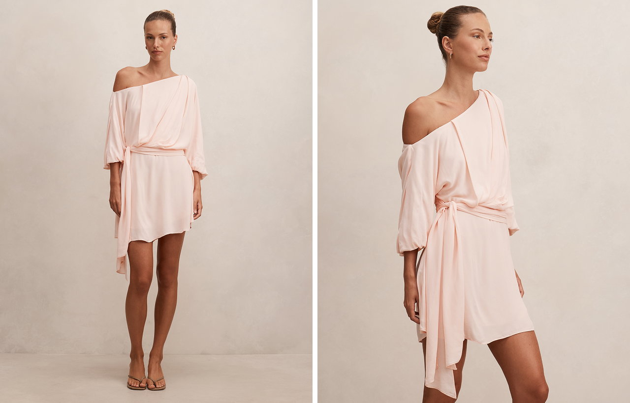 Sammy Tipped Draped Mini Dress