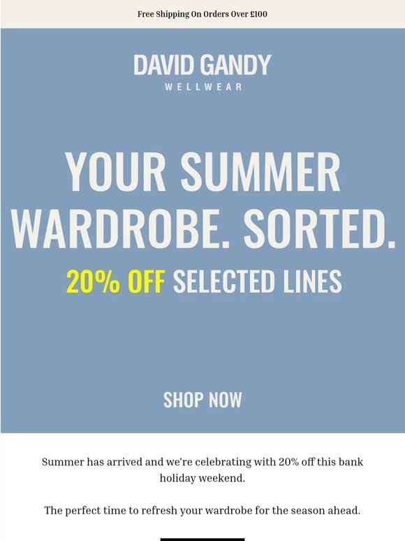 Your Summer Wardrobe. Sorted.