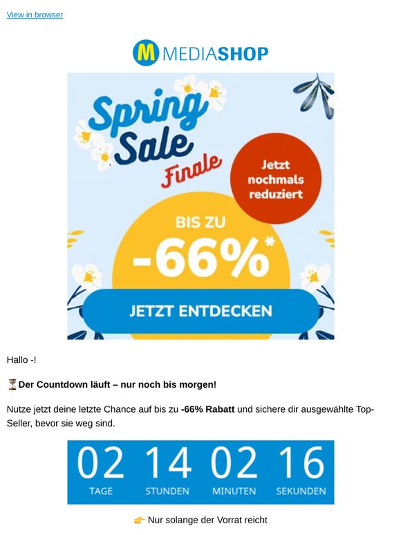 ⏰ Spring SALE Finale – nochmal knallhart reduziert!