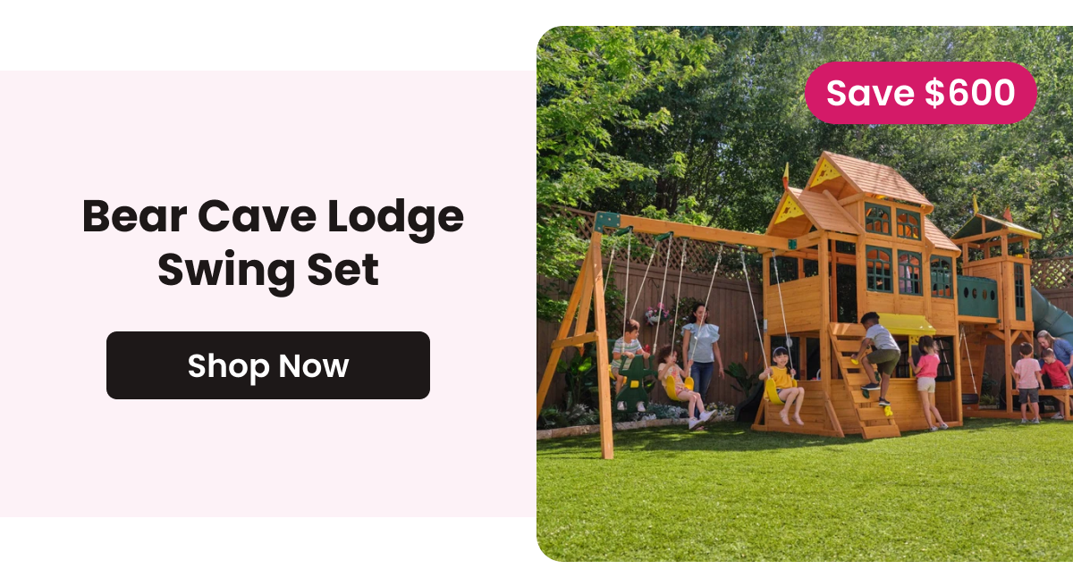 Bear Cave Lodge Swing Set - Shop now