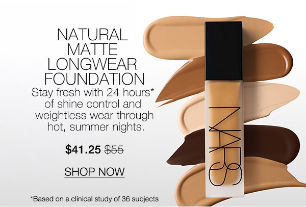 Slot 3: Stay fresh with Natural Matte Longwear Foundation’s 24 hours* of shine control and weightless wear. $41.25 $55