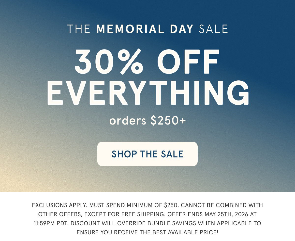 Memorial Day Sale | 30% off $250+