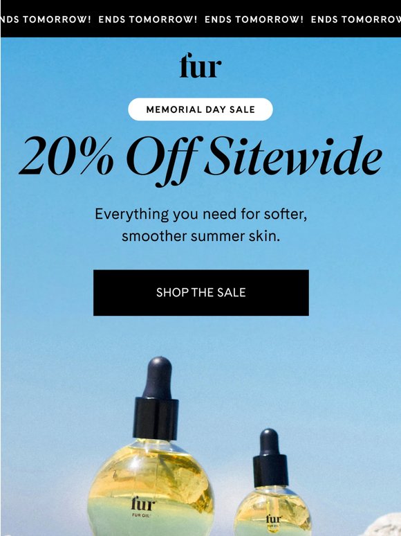20% off ends tomorrow at midnight!