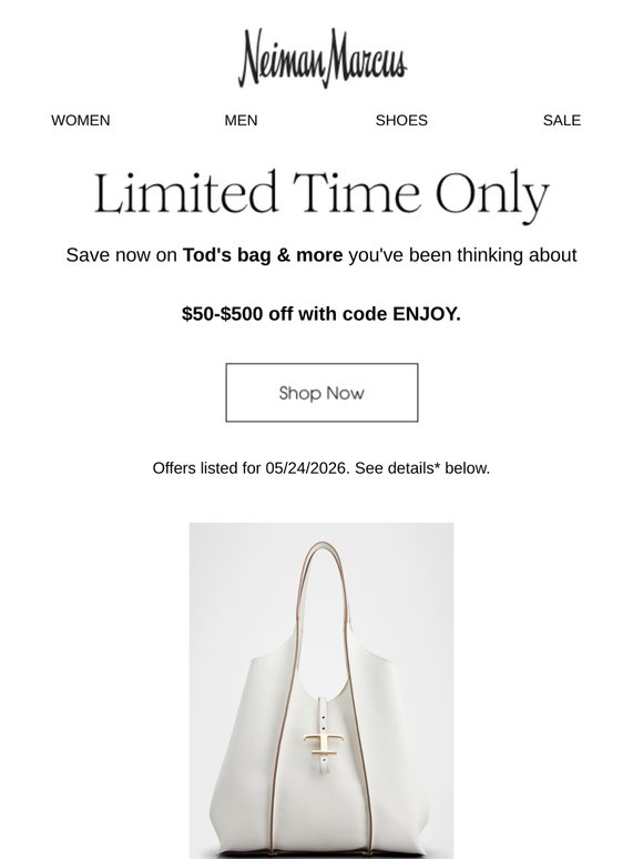 Limited-time offer on Tod's bag & more you've been eyeing