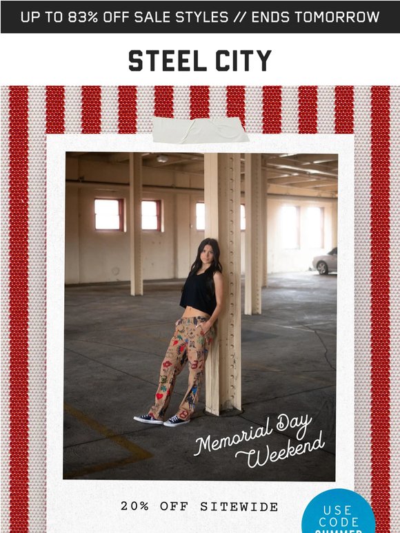 Ends Tomorrow: 20% Off Memorial Day Sale