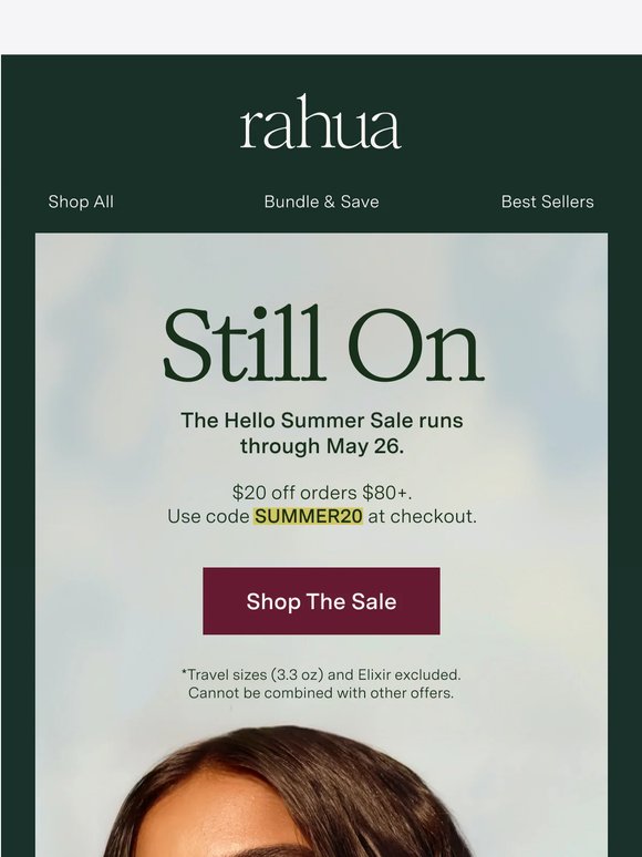 The Hello Summer Sale is still on: $20 off orders $80+