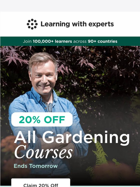 Ends Tomorrow: 20% Off Gardening