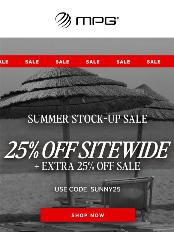Ends tomorrow: 25% Off Sitewide + Extra 25% Off Sale.