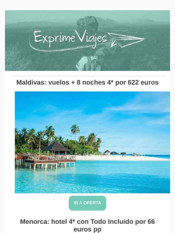 🎯 Maldivas: vuelos + 8 noches 4* por 622 euros