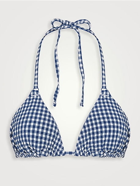 Sculpt Seersucker String Bikini Top