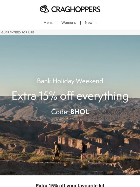 Ends Soon: Extra 15% off everything!