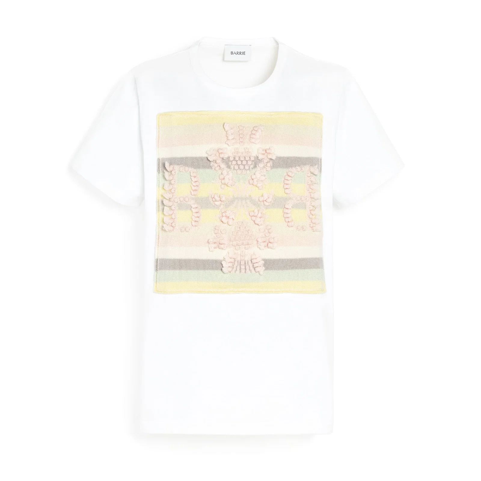 Image of T-shirt avec patch logo B à rayures en cachemire