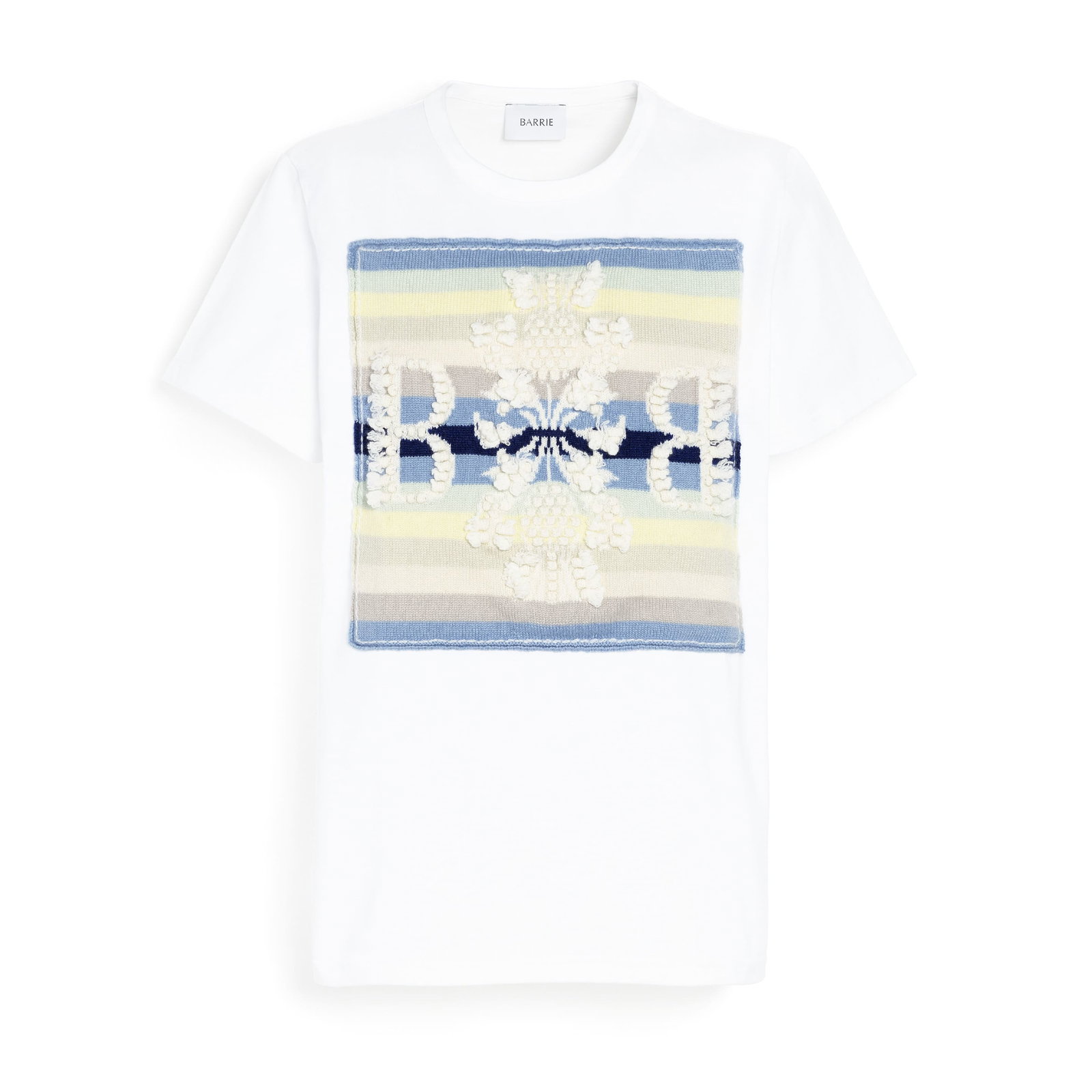 Image of T-shirt avec patch logo B à rayures en cachemire