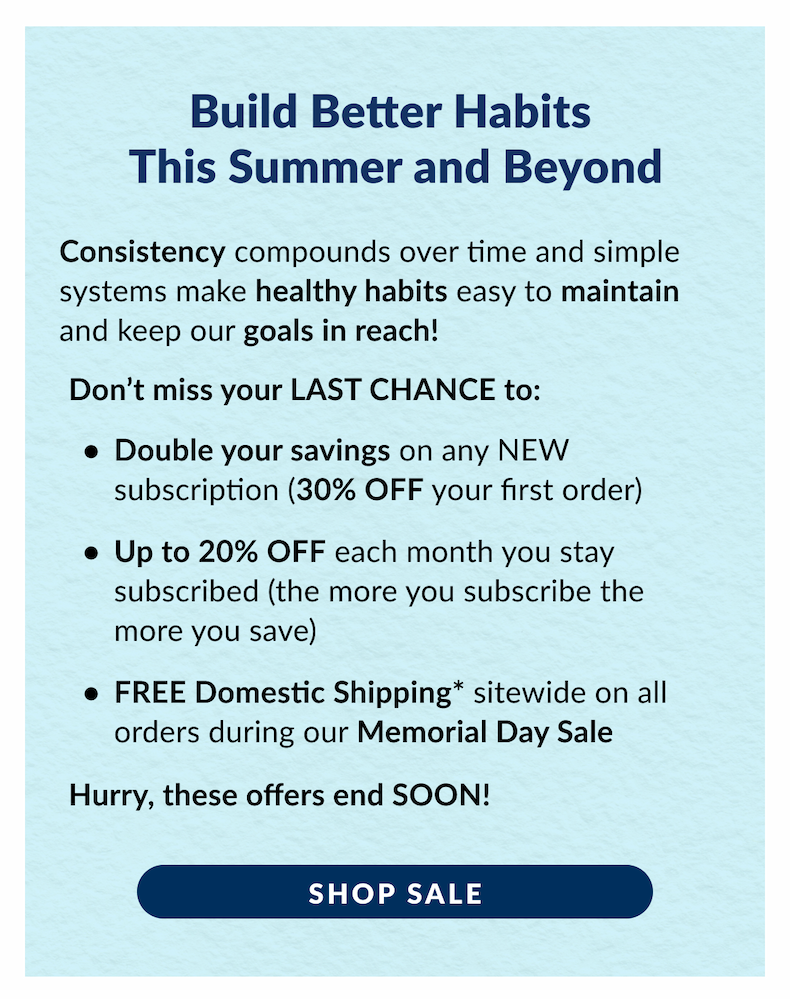 SHOP SALE 30% off NEW subscriptions. 20% off each month after