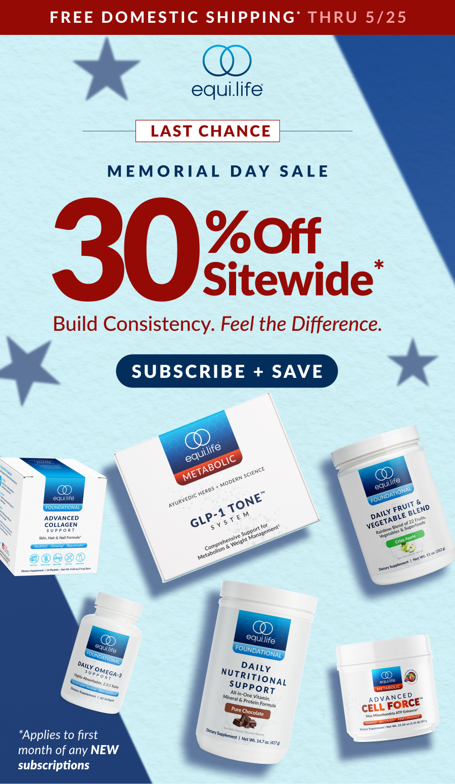 LAST CHANCE Memorial Day Sale 30% Off Sitewide*