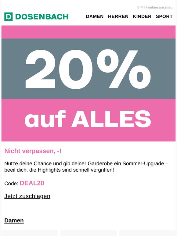 Jetzt: 20% auf Alles 🔥