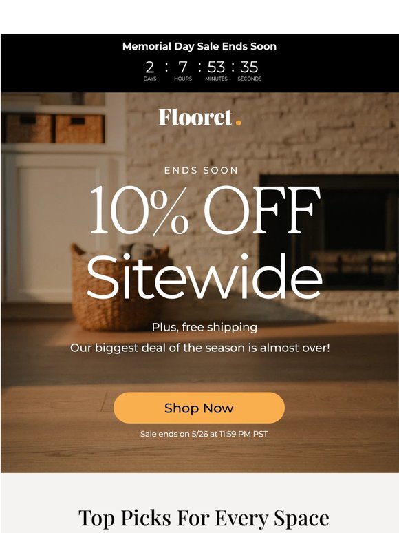 Your 10% Off + Free Shipping Offer Ends Soon