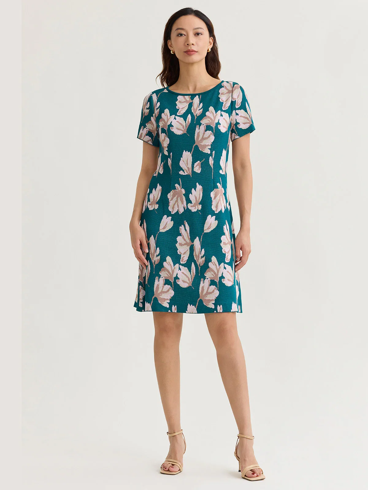 A-Line Floral Soft Knit Dress