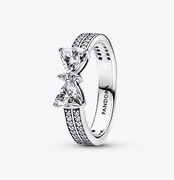 Sparkling Bow Double-row Ring