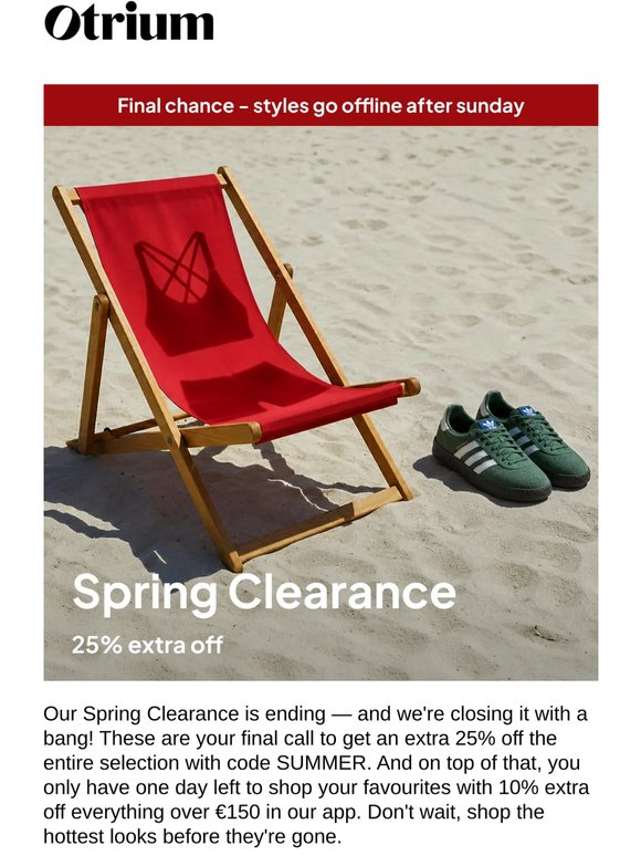 Final call clearance: 25% extra off  ☀️