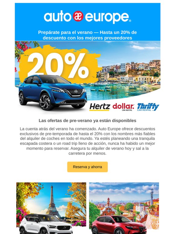 Tu road trip de verano acaba de ser más barato — Hasta un 20% de descuento