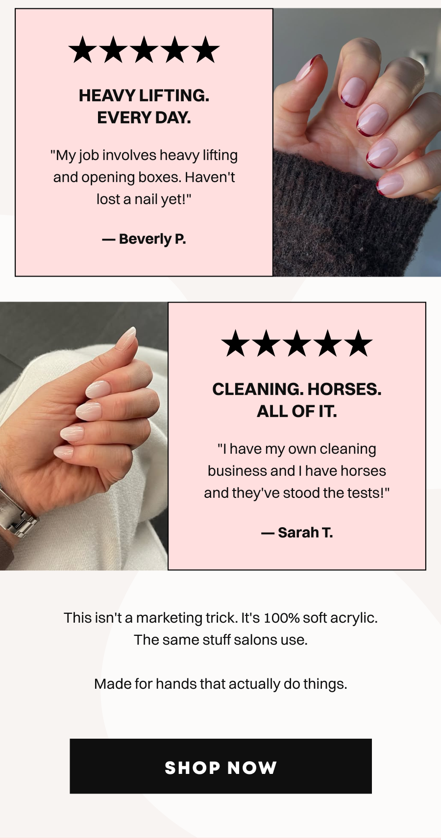 CLEANING. HORSES. ALL OF IT.  ⭐⭐⭐⭐⭐ "I have my own cleaning business and I have horses and they've stood the tests!" — Sarah T.