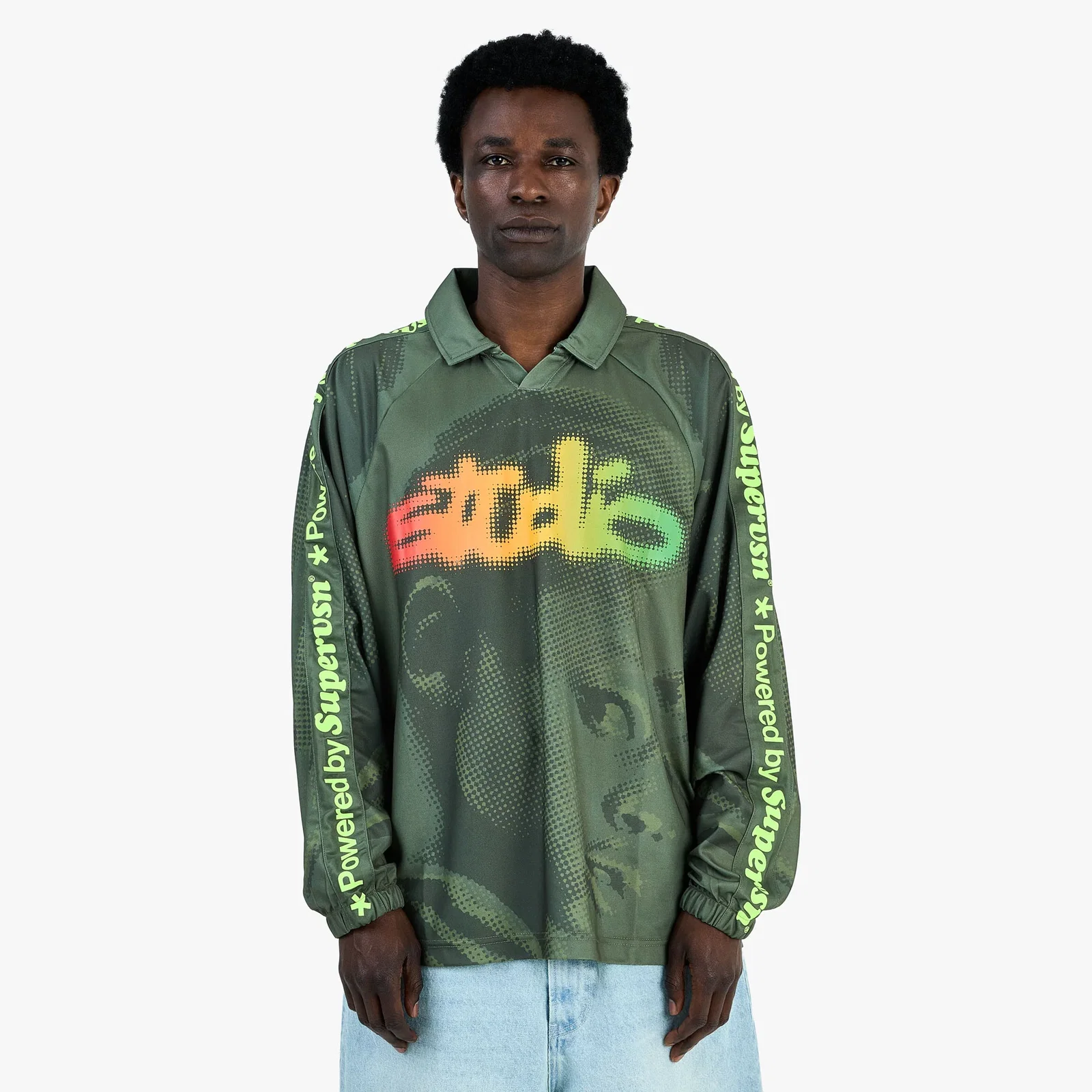 Image of Supervsn Studio Longsleeve Soccer Jersey / Forest Green
