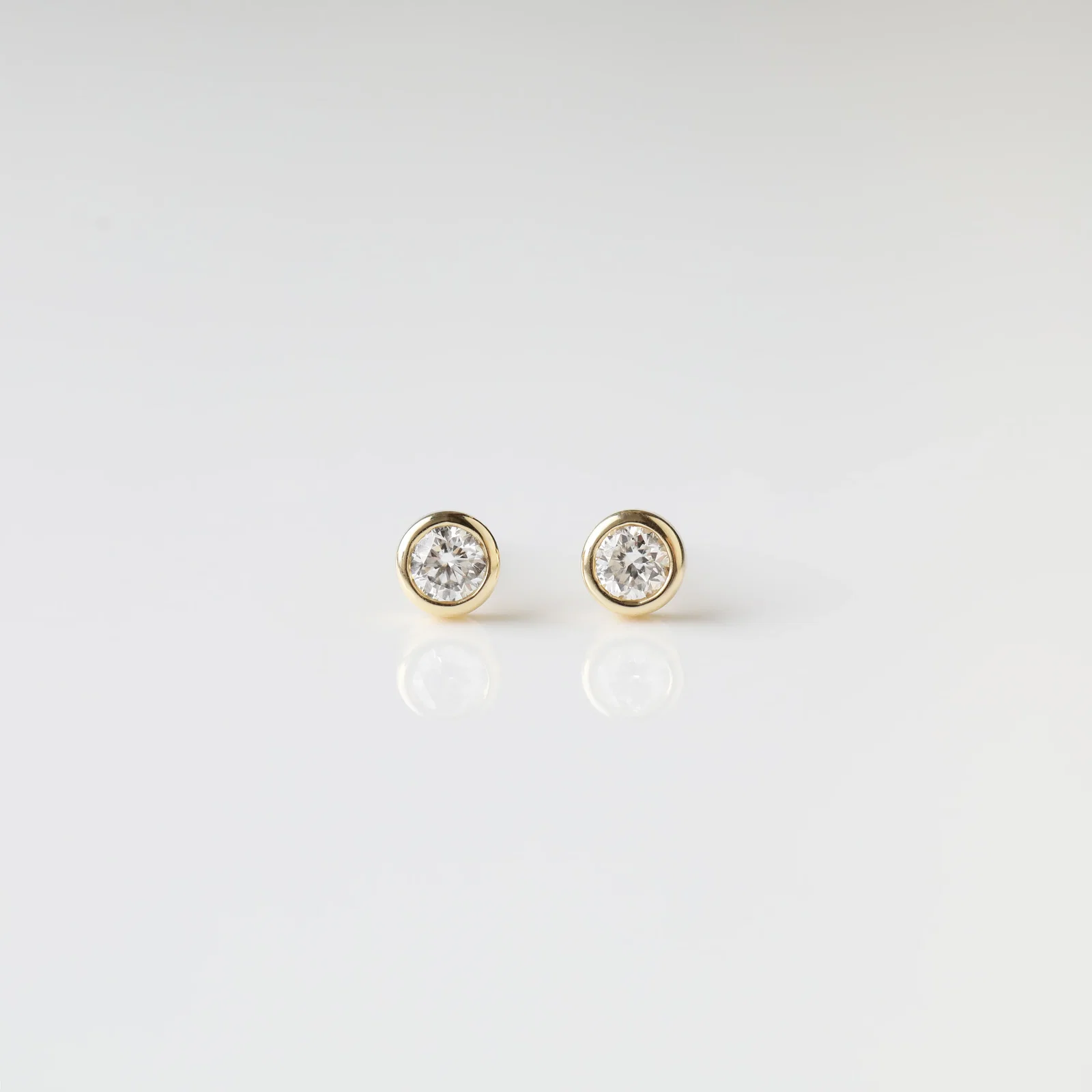 Image of Bezel Set Diamond Stud Earrings