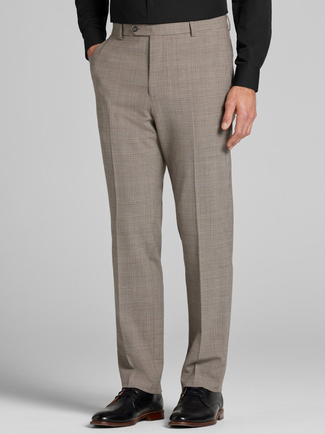 Pronto Uomo Platinum Modern Fit Premium Wool Blend Windowpane Suit Pants