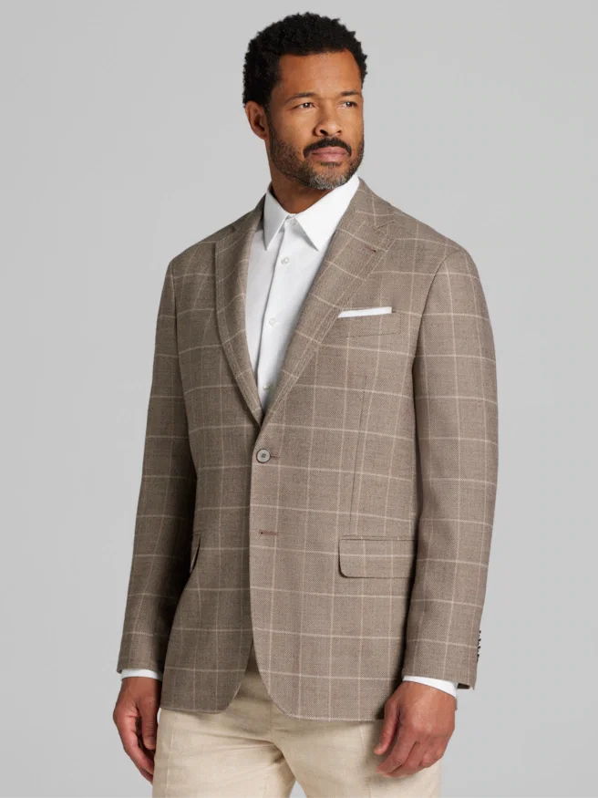 Joseph Abboud Modern Fit Windowpane Plaid Sport Coat