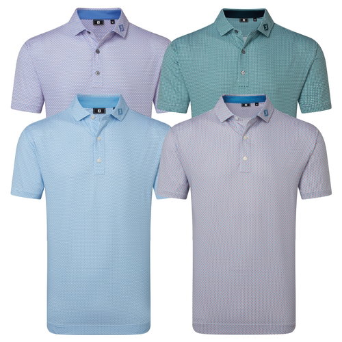 FootJoy Mens FJ Nautical Flag Print Lisle Golf Polo Shirt