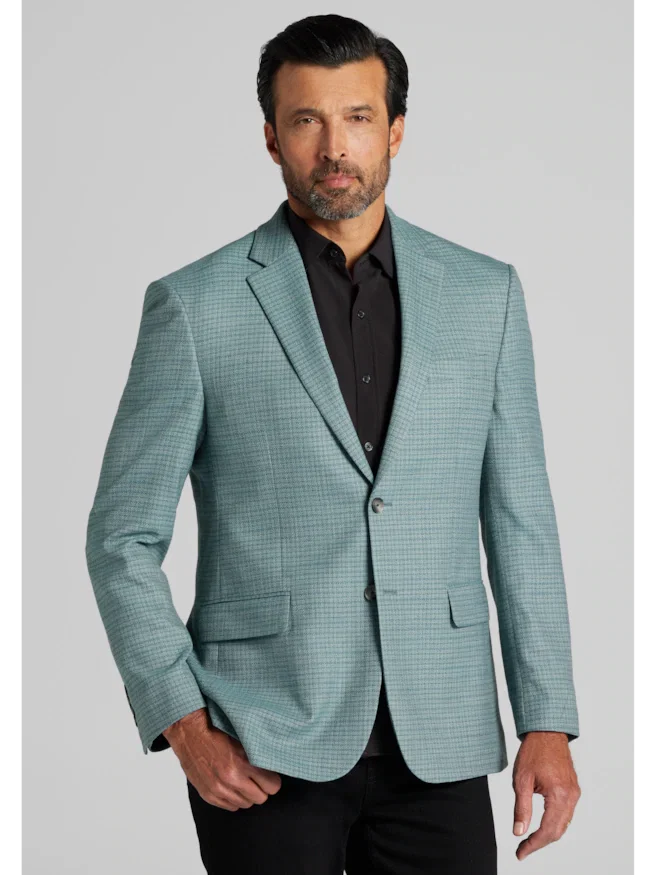 Traveler® COOL<i>MOTION</i> Tailored Fit Plaid Sportcoat