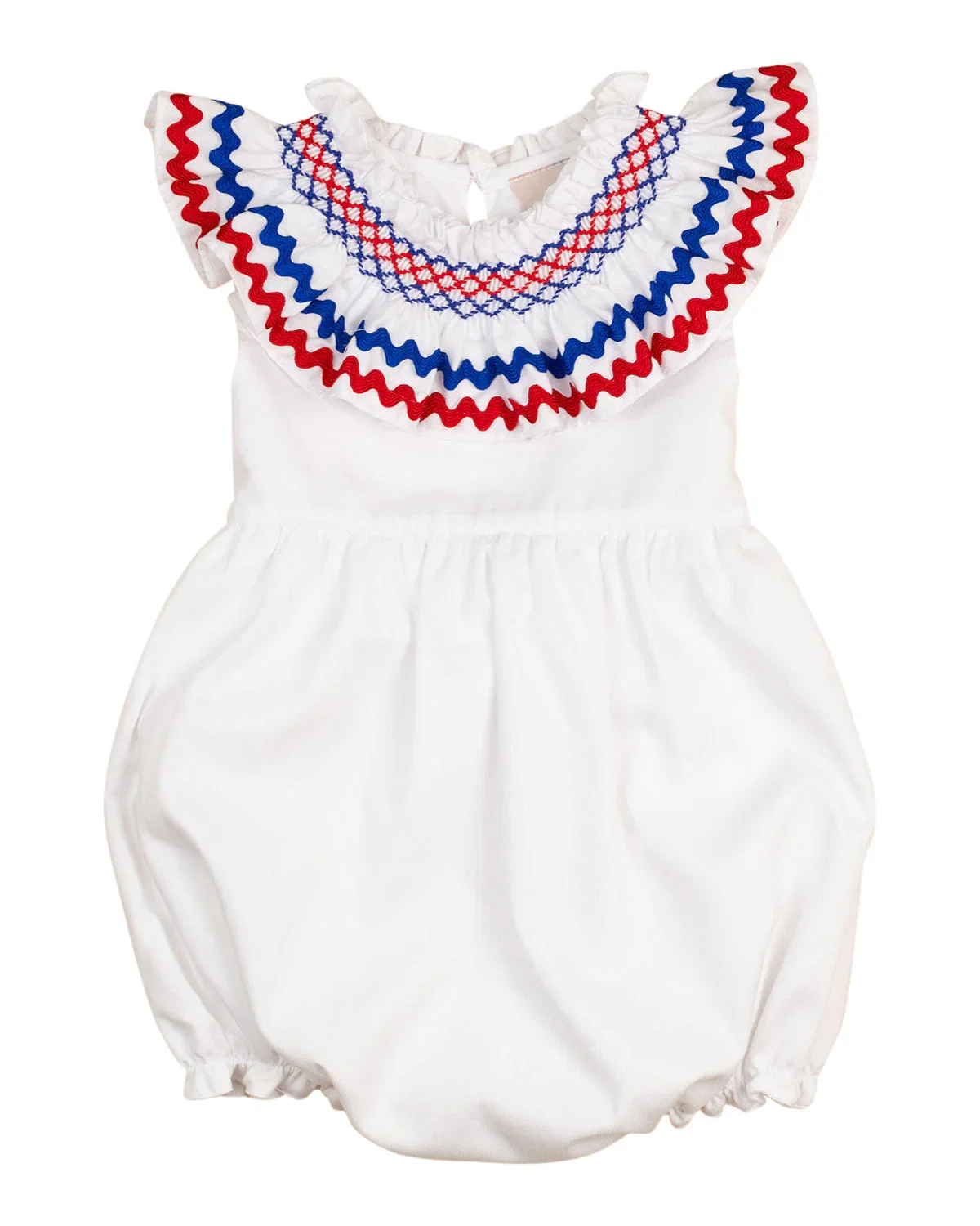 Image of Red White Blue Smocked Chelsea Bubble
