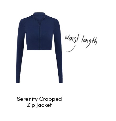 Serenity Cropped Zip Jacket in Navy