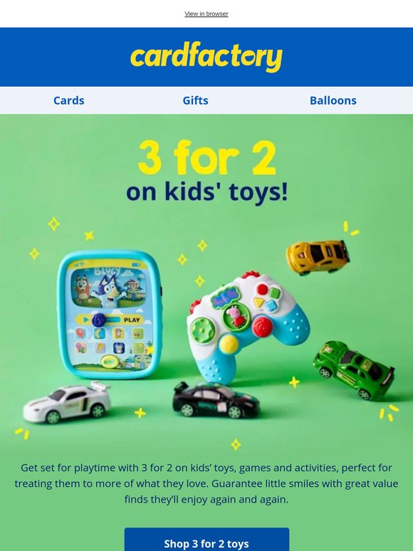 3 for 2 on toys! 💫