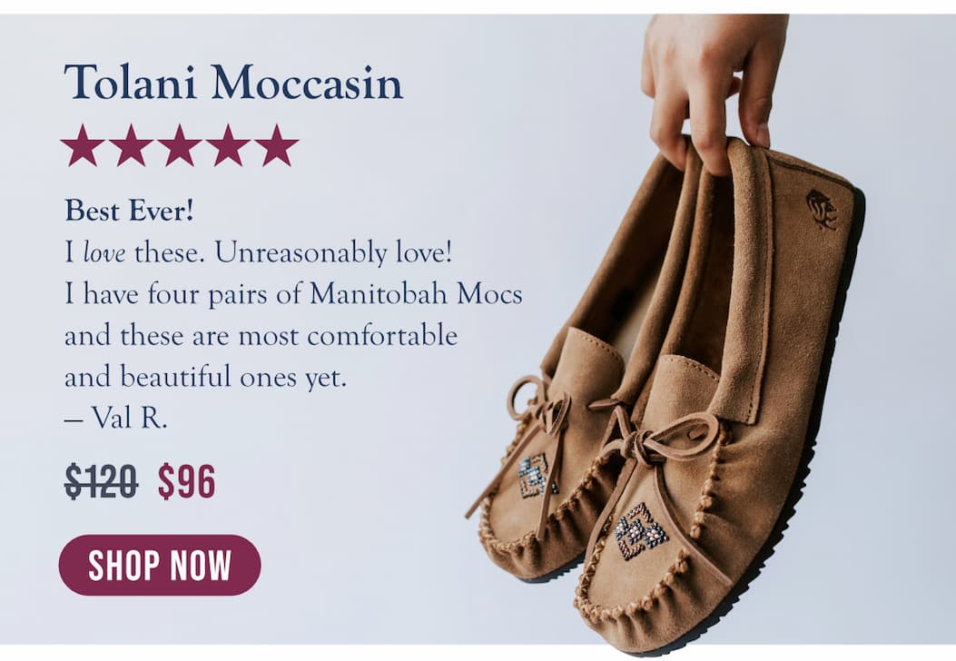 The Tolani Moccasin is now $96
