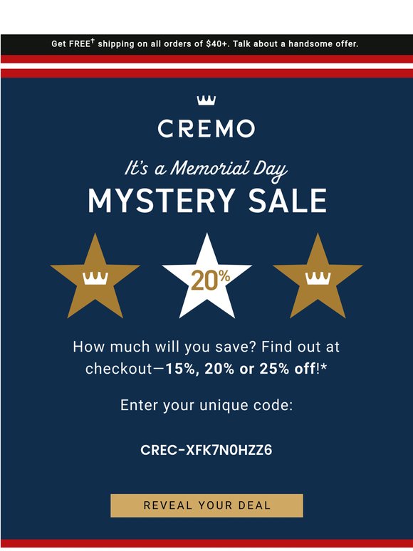 Don’t miss our Memorial Day Mystery Sale