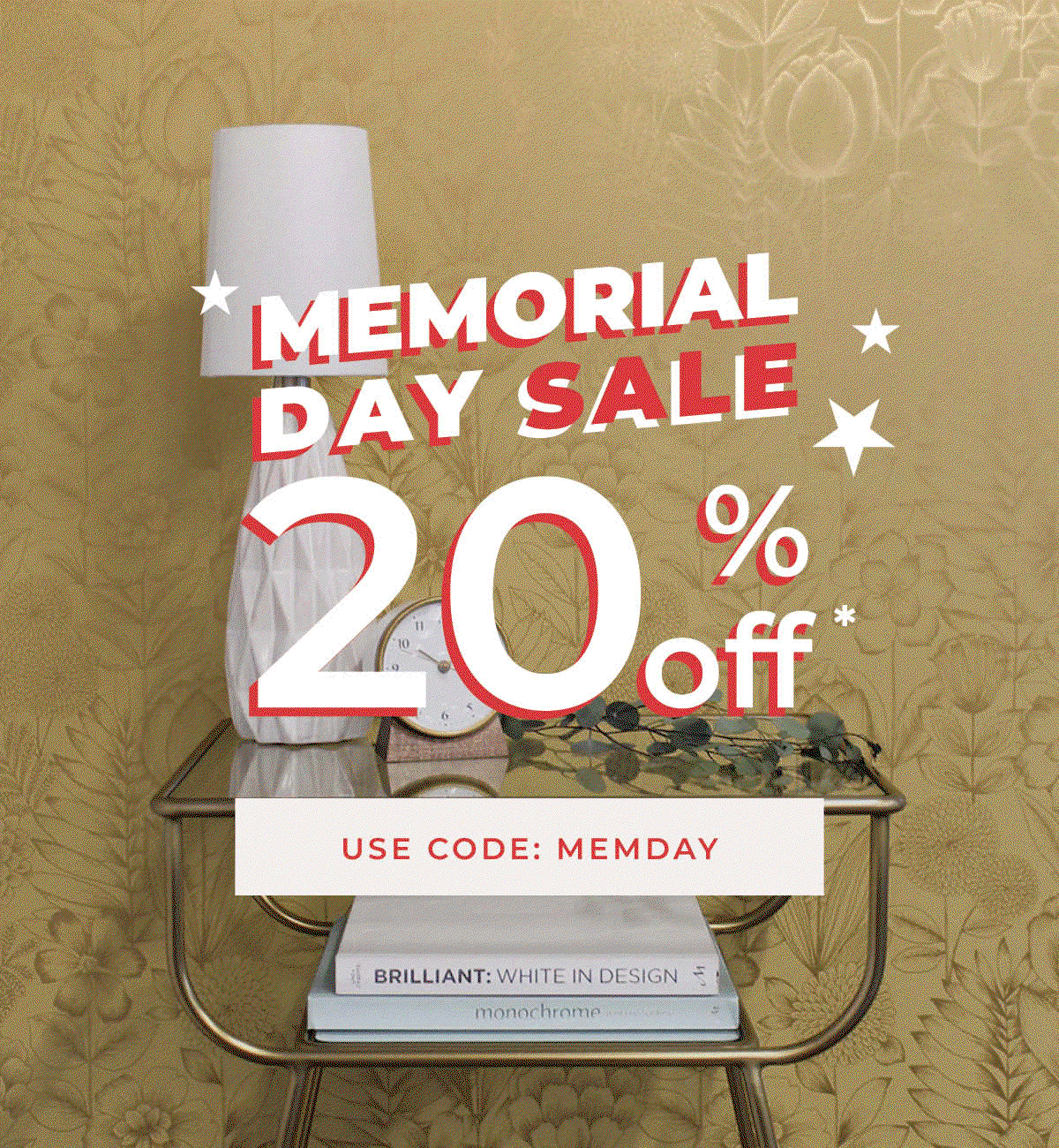 Gif image showing various Tempaper wallpaper's installed. Text overlay "Memorial Day Sale 20% off* Use Code MEMDAY"