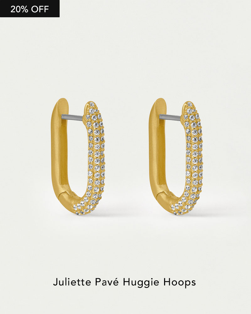 Juliette Pavé Huggie Hoops.